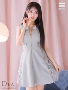 DEA. by ROBE de FLEURS サイドレースフロントジップドレス