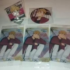 ハイキュー！！稲荷崎宮侑10周年記念展描き下ろし缶バッチ＆ウエハースカード計5点