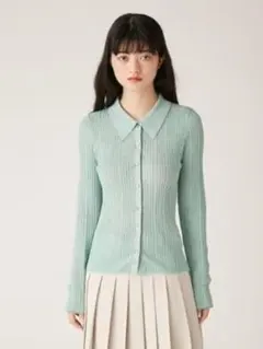 LILY BROWN ランダムリブペプラムポロニット