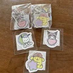 バイユア　サンリオ　ミラーキーリング　ステッカーセット