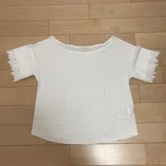 Re.Verofonna（ヴェロフォンナ）袖レース ホワイト 半袖Tシャツ 38のサムネイル