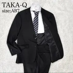 大きいサイズ TAKAQ 洗える スーツ セットアップ AB7 黒