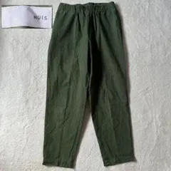 HUIS. 遠州織物 510 コットン イージープレーンパンツ ウエストゴム 緑
