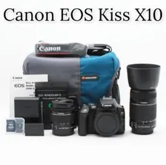 Canon Kiss X10 ダブルレンズ Wi-Fi搭載 スマホ転送 三脚付き - メルカリ
