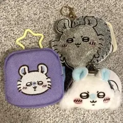 モモンガ ラインストーンキーホルダー2 ミニがま口ポーチ ３点セット