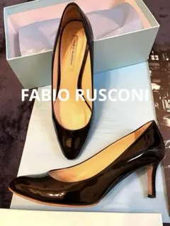 お値下げ✴︎FABIO RUSCONI★23.5㎝ブラックエナメル/ラウンドトゥ