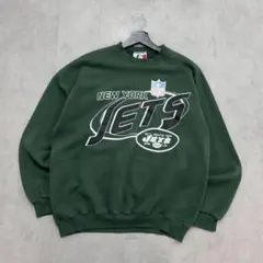 か*ー様 90s　NEW YORK JETS　NFL　スウェット　古着　グリーン