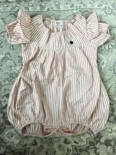 POLO Baby ストライプロンパース フリル袖
