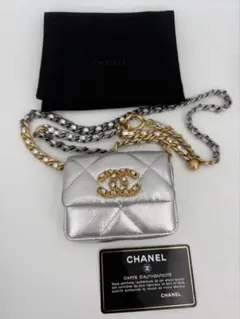 CHANEL シャネル スポーツライン シルバー ボストンバッグ ウエスト 