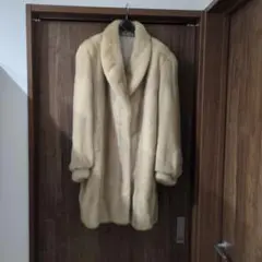 SAGA MINK 毛皮ロングコート クリーム色
