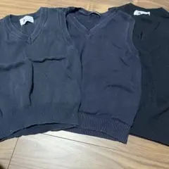 中古お受験セット　紺ベスト3枚と体操服セット　110cm ファミリア120cm