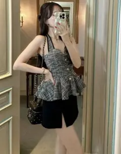 【最終値下げ】グレイル　カップ入りツイードペプラムビスチェ[ac2428]