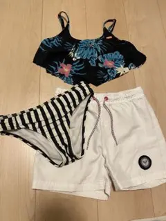 Roxy 水着　水着セット 130 花柄ビキニとボードショーツ
