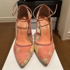 花柄刺繍ピンクハイヒール【POOLSHDE】【DIANA】