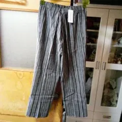 ストライプカジュアルスラックス 新品タグ付き