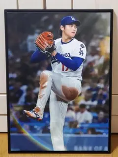 ドジャース大谷翔平 2025年MLB投手復活！A3サイズポスターフレーム付き