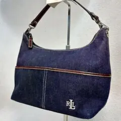【美品✨】希少　ローレンラルフローレン　デニム　ハンドバッグ 紺色　ワンショル