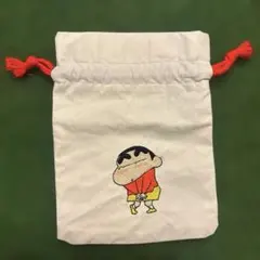 クレヨンしんちゃん 巾着袋 ポーチレトロ平成刺繍巾着