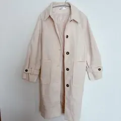 sffs 【M】ロングコート チェスターコート アイボリー アウター コート