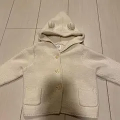 baby GAP クマみ耳フード付きカーディガン 6-12ヶ月 100%コットン