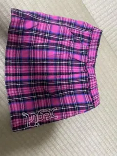 エックスガールステージ　ピンク系チェック柄スカート 110cm
