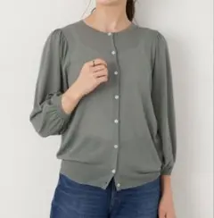 earth music&ecologyボリュームスリーブカーディガン七分袖 薄手のサムネイル