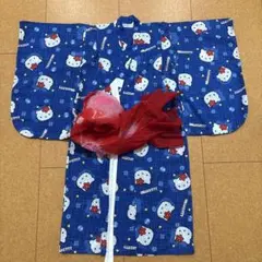 希少 サンリオ ハローキティ浴衣 110 へこ帯付 レトロ総柄 - メルカリ