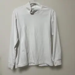 ユニクロ ストレッチフリース モックネックTシャツ ホワイト Sメンズ男女兼用
