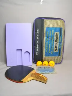 N2088□卓球ラケット バタフライ 両面ラバー ケース付 すぐ使えるセット