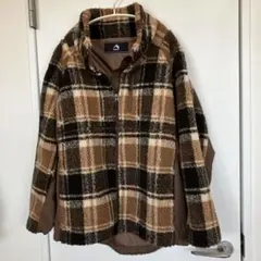 ワークマンFieldCore フリースジャケット ボア チェック柄LL