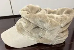 マンシングウェア　ゴルフ　ファー素材 ベージュキャップ