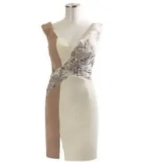 JEWELS フラワープリント タイトドレス S