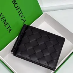 極美品/RFID✨ボッテガヴェネタ マネークリップ マキシ レザー ブラックのサムネイル