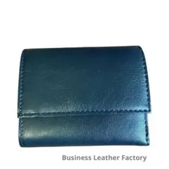 8641新品未使用⭐️ ビジネスレザーファクトリー本革 三つ折り財布グリーン