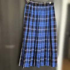 アーバンリサーチ♡青系チェック柄プリーツスカート総ゴムマキシ丈