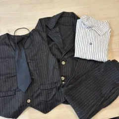 ブラックストライプフォーマルスーツ5点セット　120㎝