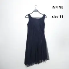 iNFINE ラメ入り ノースリーブ チュールワンピース パーティードレスのサムネイル