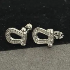 キラキラ ジルコニア ホースシューリング 馬蹄 シルバー リング U リング