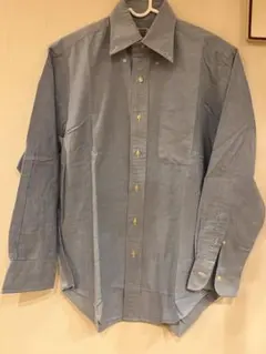 美品 ニューヨーカー 長袖シャツ ブルー 37-80 メンズ コットン