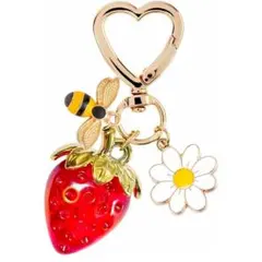 いちご キーリング バッグチャーム ハート ハチ 花 可愛い フルーツ