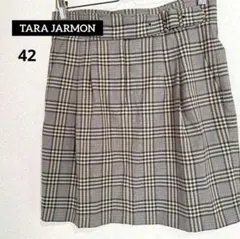TARA JARMON チェック柄 ひざ丈 タイト スカート 42のサムネイル