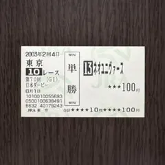 ジャングルポケット 日本ダービー 2001 現地単勝馬券 【期限切れ