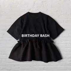 美品 BIRTHDAY BASH ペプラムフリルトップス 黒 M 半袖ニットのサムネイル