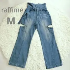 raffime カットアウト デニムパンツ M ライトブルー