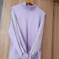 ラベンダー ハーフジップ ジャージ 袖ライン