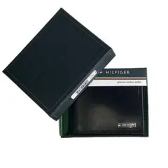 トミーヒルフィガー レザーコンパクトウォレット 2つ折り 箱付き/小銭入れ