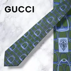 【極美品】GUCCI グッチ ネクタイ シルク 総柄 イタリア製 ホースビットのサムネイル