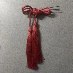 成人式 卒業式 リボン型髪飾り ダブルタッセル 袴 振袖 七五三 赤