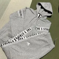 adidas☆アディダス☆スリーストライプ☆グレーセットアップM L