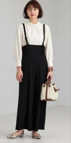 green label relaxing ハイウエスト サロペット